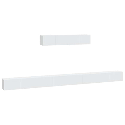 6 Piece TV Cabinet Set Engineered Wood White 100 cm