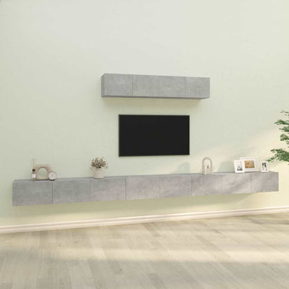6 Piece TV Cabinet Set Engineered Wood Concrete grey 100 cm