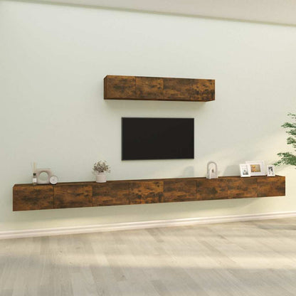 6 Piece TV Cabinet Set Engineered Wood Smoked oak 100 cm