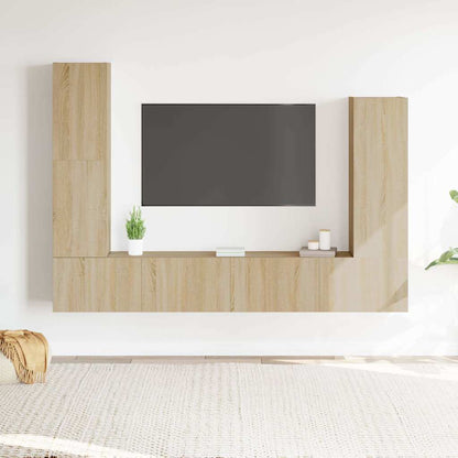 4 Piece TV Cabinet Set Engineered Wood Sonoma oak 100 cm