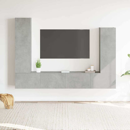 4 Piece TV Cabinet Set Engineered Wood Concrete grey 100 cm