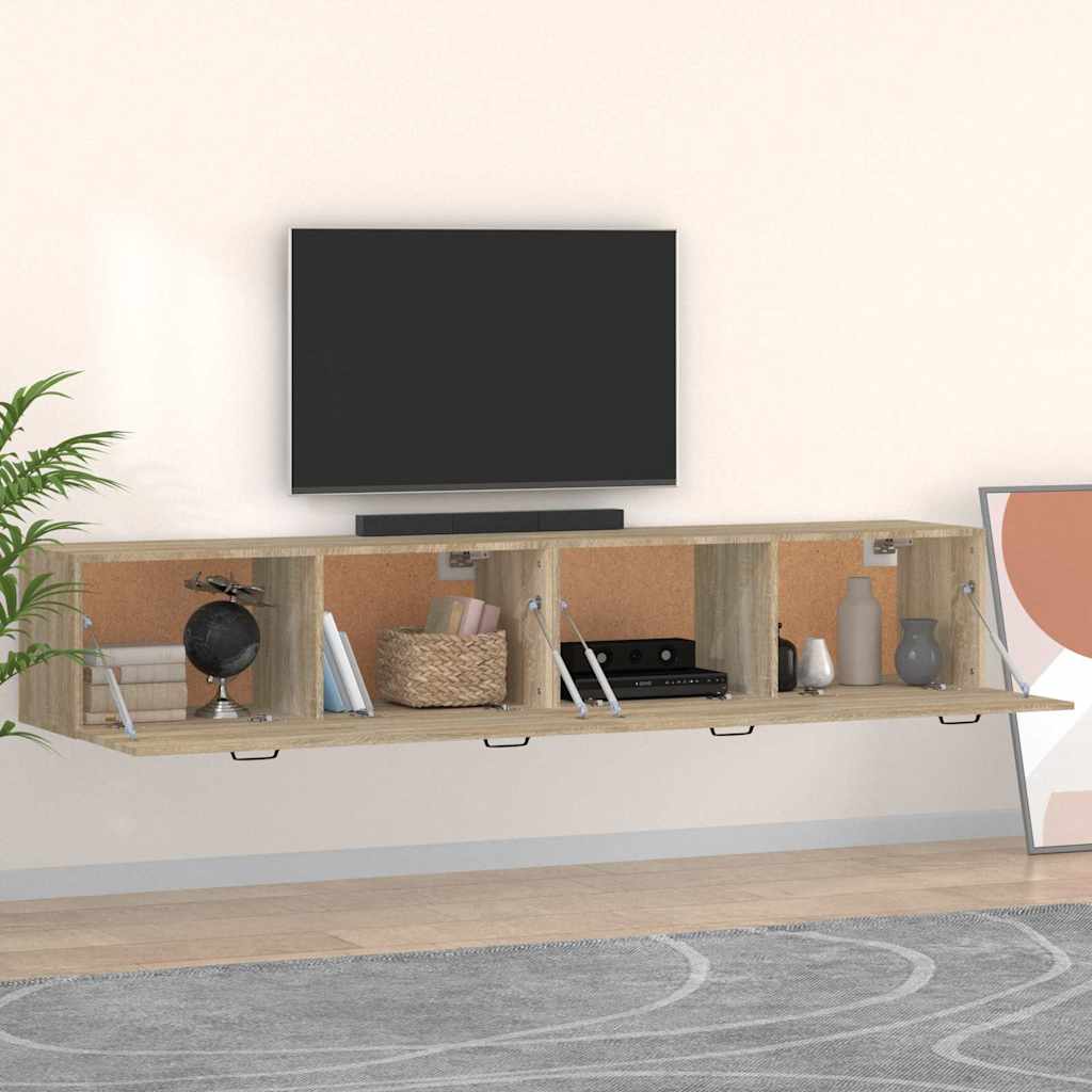 Wall Cabinets 2 pcs 60x36.5x35 cm Engineered Wood Sonoma oak 100 cm
