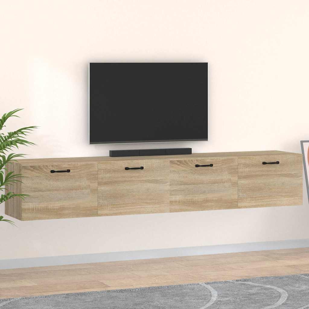 Wall Cabinets 2 pcs 60x36.5x35 cm Engineered Wood Sonoma oak 100 cm