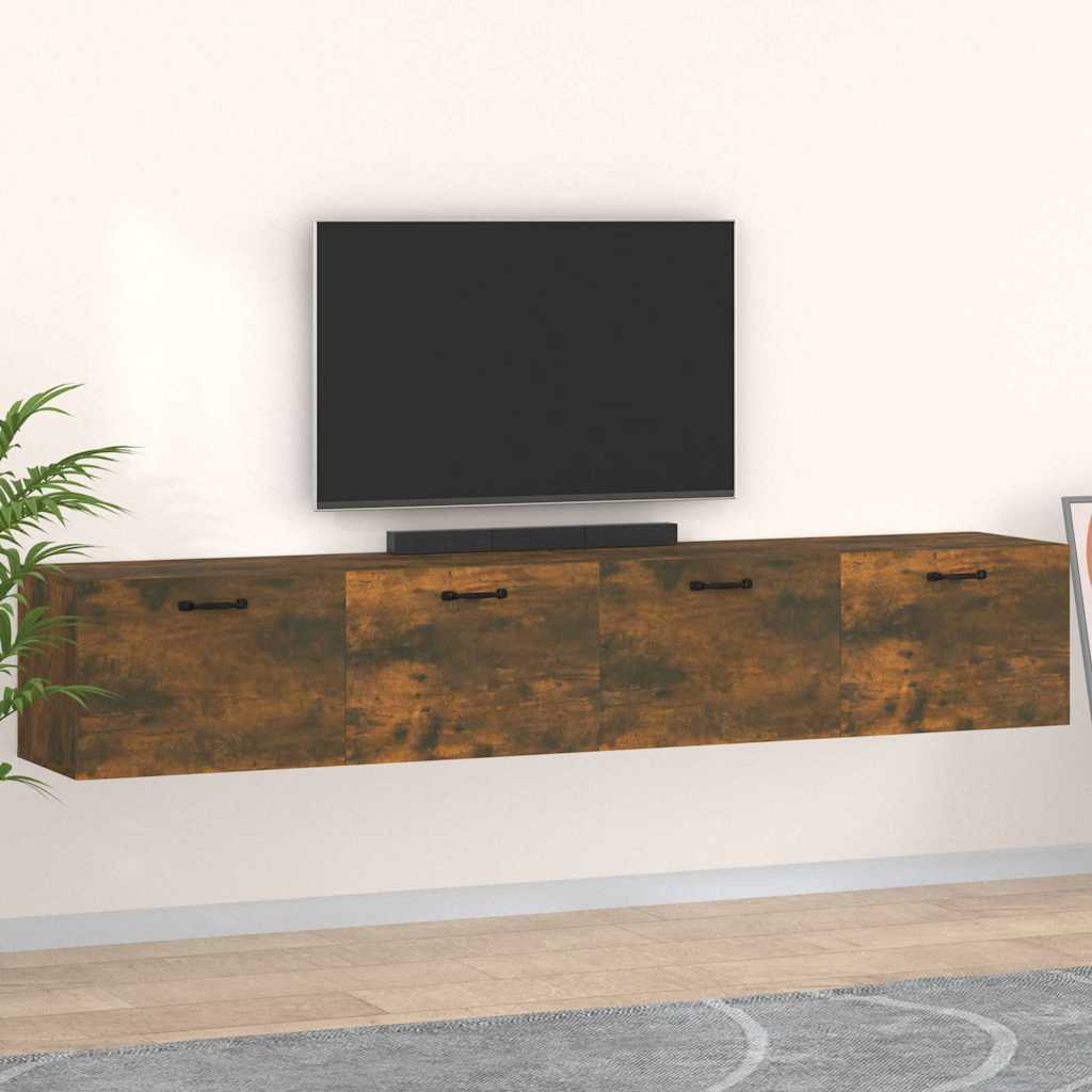 Wall Cabinets 2 pcs 60x36.5x35 cm Engineered Wood Smoked oak 100 cm