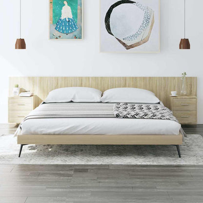 Bed Headboard with Cabinets Engineered Wood Two Drawers Sonoma oak
