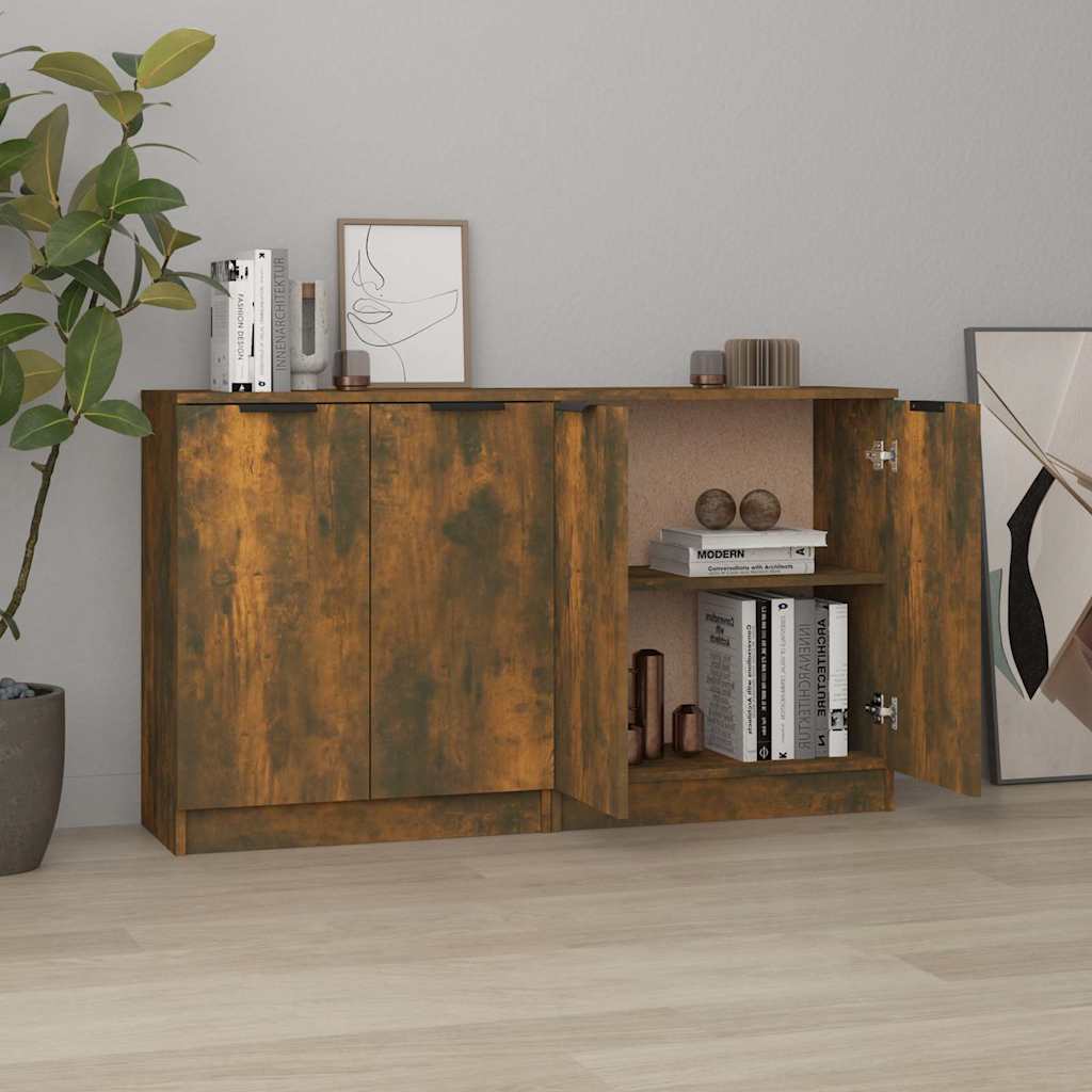 Sideboards 2 pcs 60x30x70 cm Engineered Wood Smoked oak
