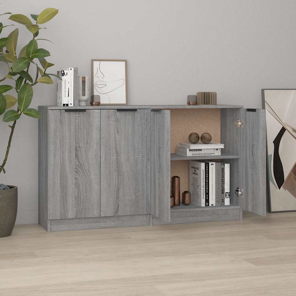 Sideboards 2 pcs 60x30x70 cm Engineered Wood Grey sonoma