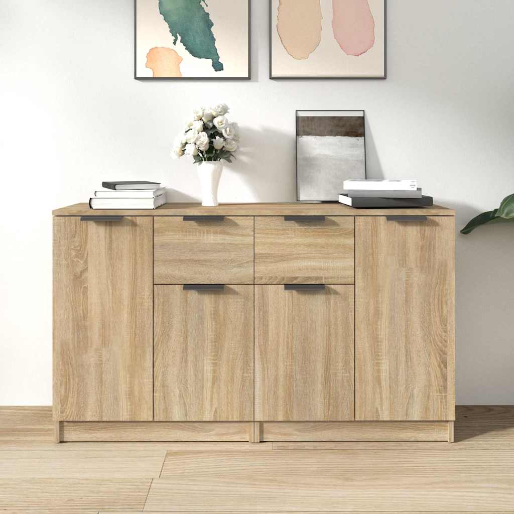 Sideboards 2 pcs 60x30x70 cm Engineered Wood Sonoma oak