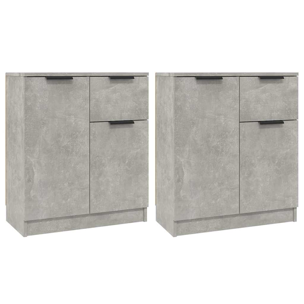Sideboards 2 pcs 60x30x70 cm Engineered Wood Concrete grey