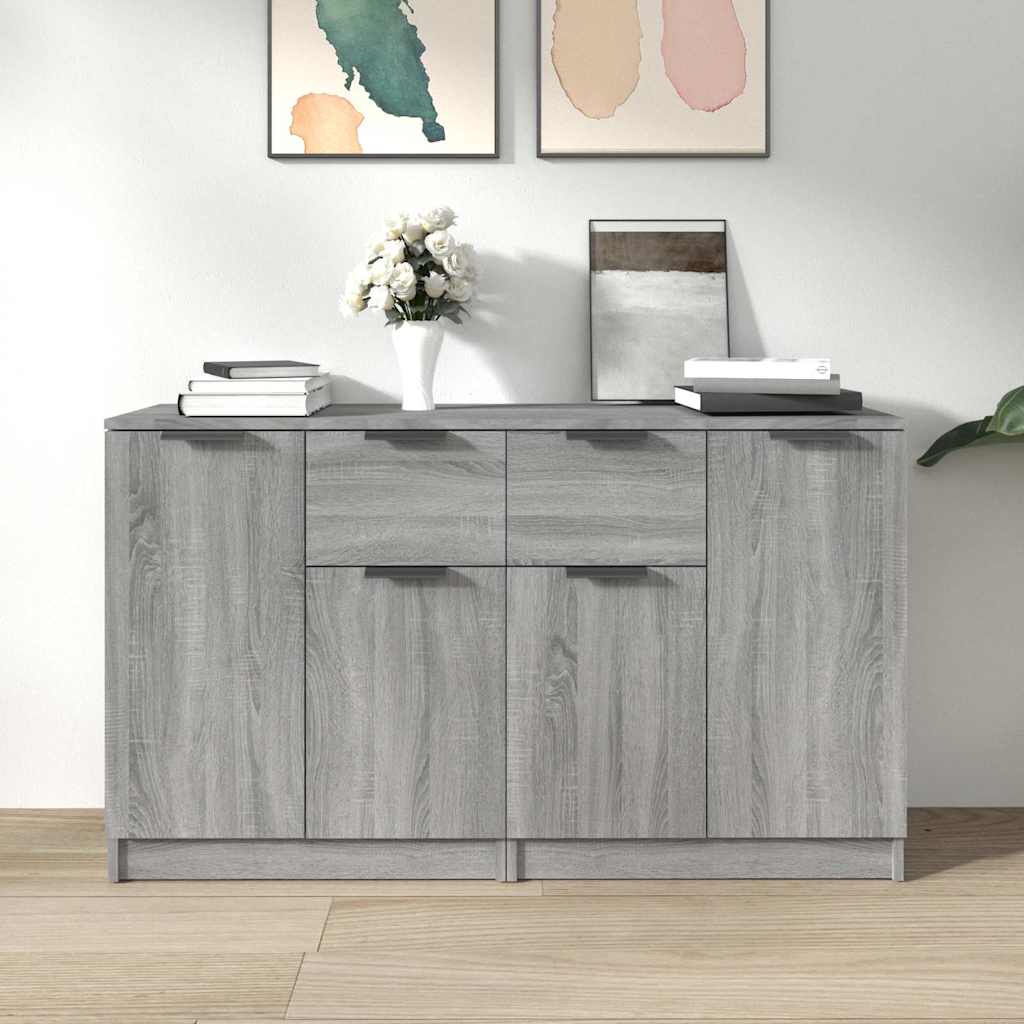 Sideboards 2 pcs 60x30x70 cm Engineered Wood Grey sonoma