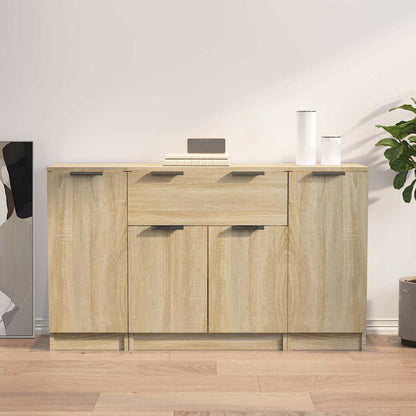 Sideboards 3 pcs Engineered Wood Sonoma oak