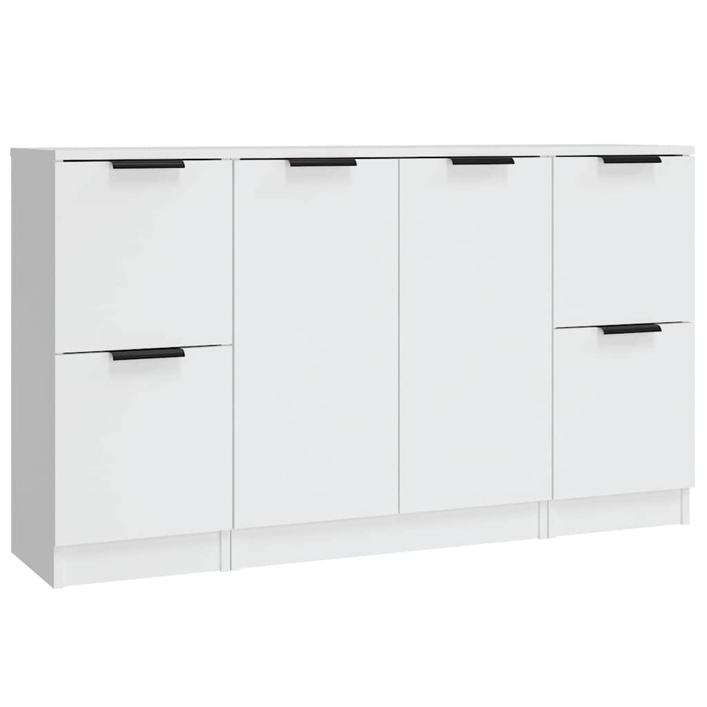 Sideboards 3 pcs Engineered Wood White