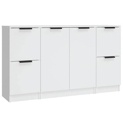 Sideboards 3 pcs Engineered Wood White