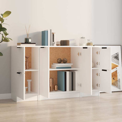 Sideboards 3 pcs Engineered Wood White