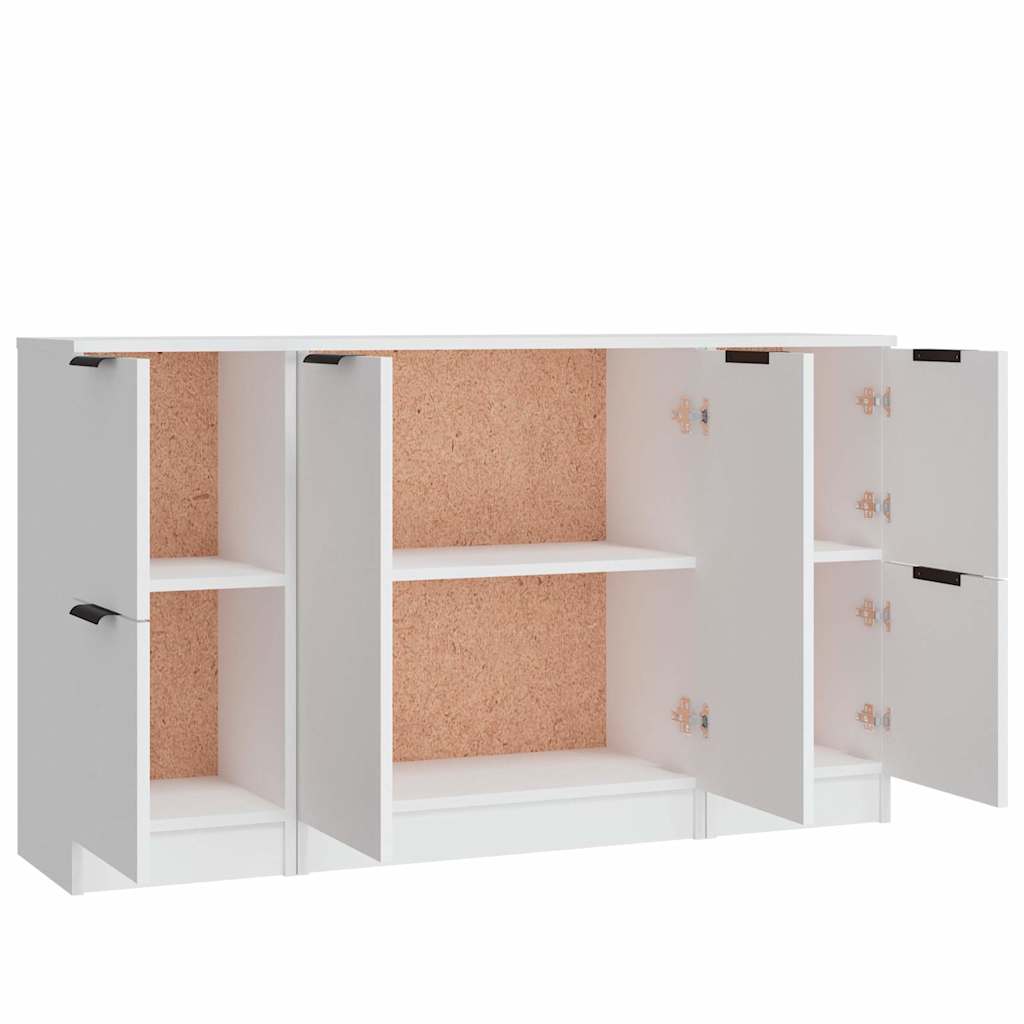Sideboards 3 pcs Engineered Wood White