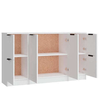 Sideboards 3 pcs Engineered Wood White