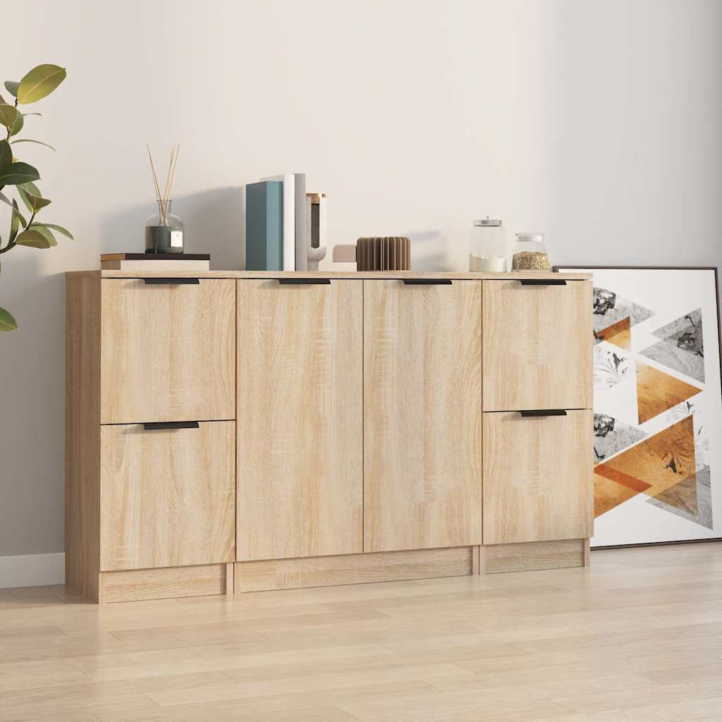 Sideboards 3 pcs Engineered Wood Sonoma oak