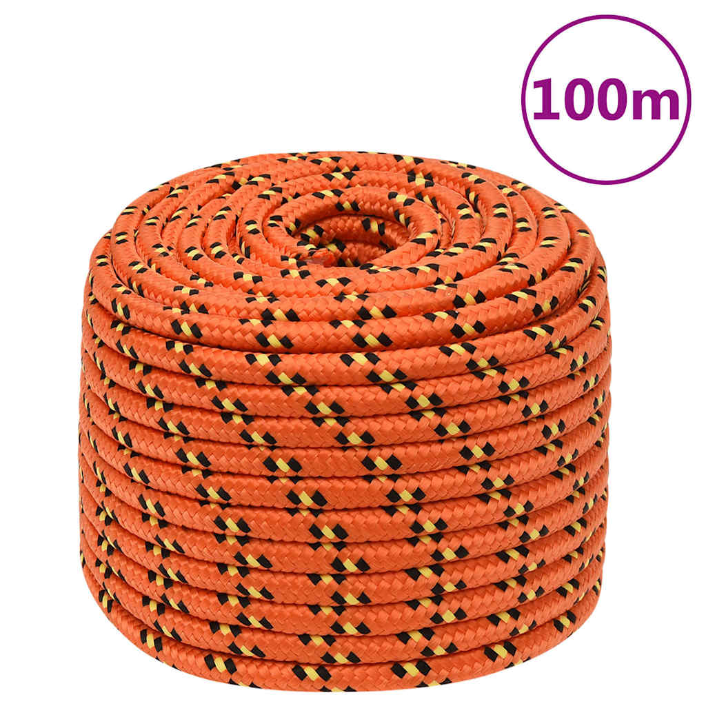 Boat Rope Polypropylene Length 100 m Orange 14 mm
