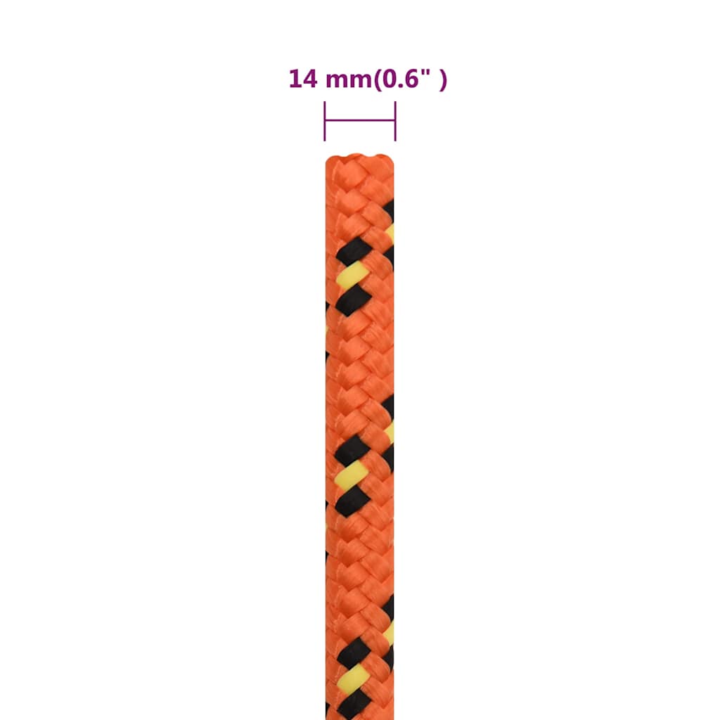 Boat Rope Polypropylene Length 100 m Orange 14 mm