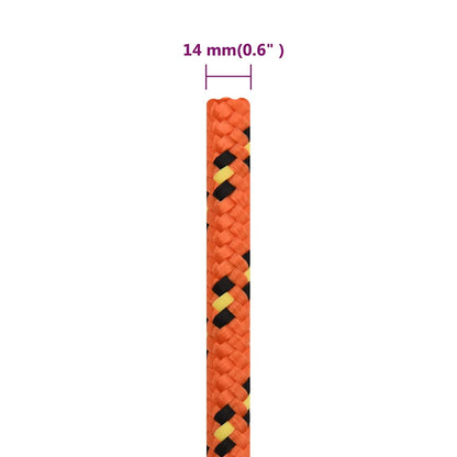 Boat Rope Polypropylene Length 100 m Orange 14 mm