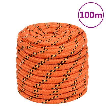 Boat Rope Polypropylene Length 100 m Orange 16 mm