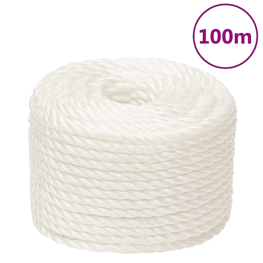 vidaXL Work Rope Polypropylene White Length 100 m