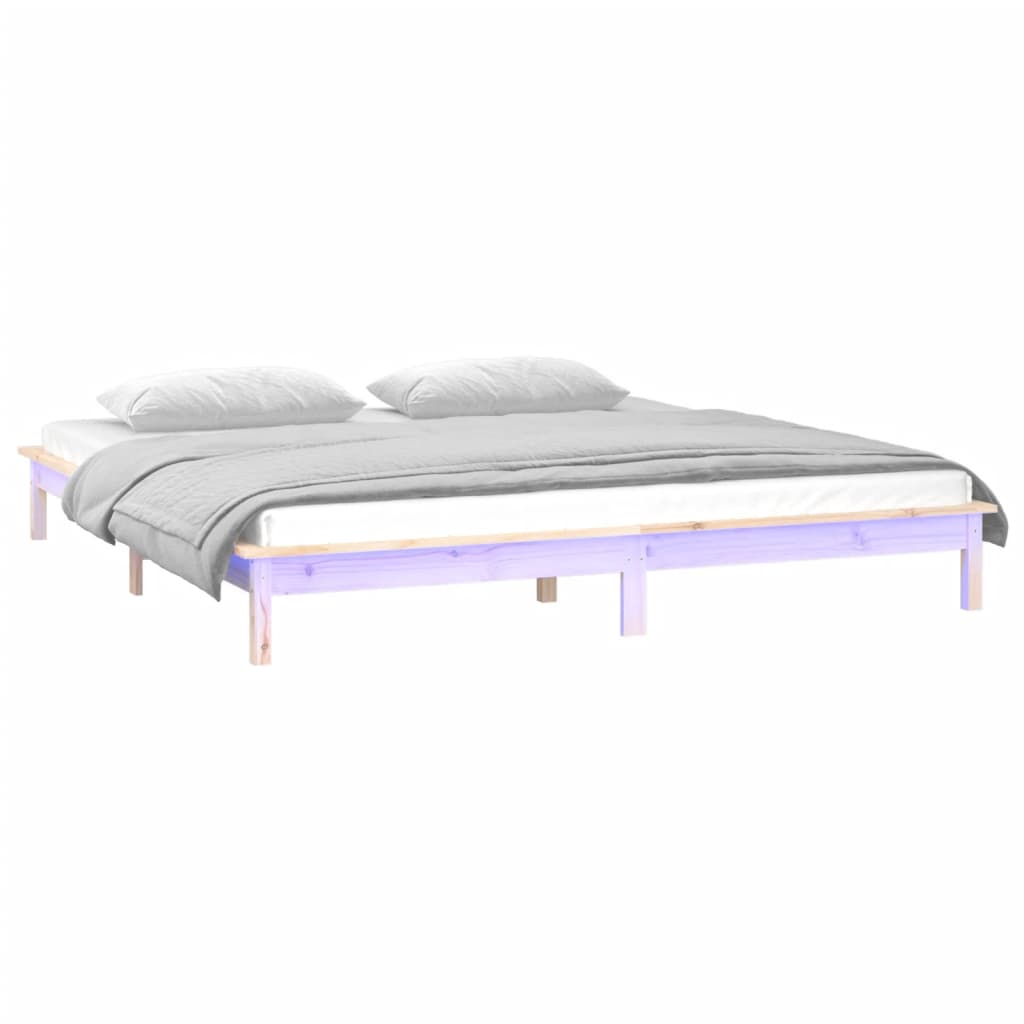 vidaXL LED Bed Frame 120x200 cm Solid Wood