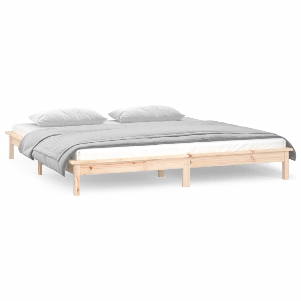 vidaXL LED Bed Frame 120x200 cm Solid Wood