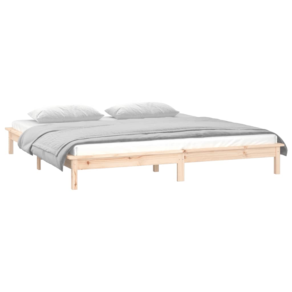 vidaXL LED Bed Frame 120x200 cm Solid Wood