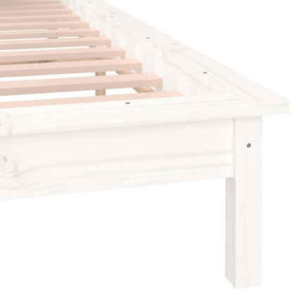 vidaXL LED Bed Frame White 180x200 cm Super King Size Solid Wood