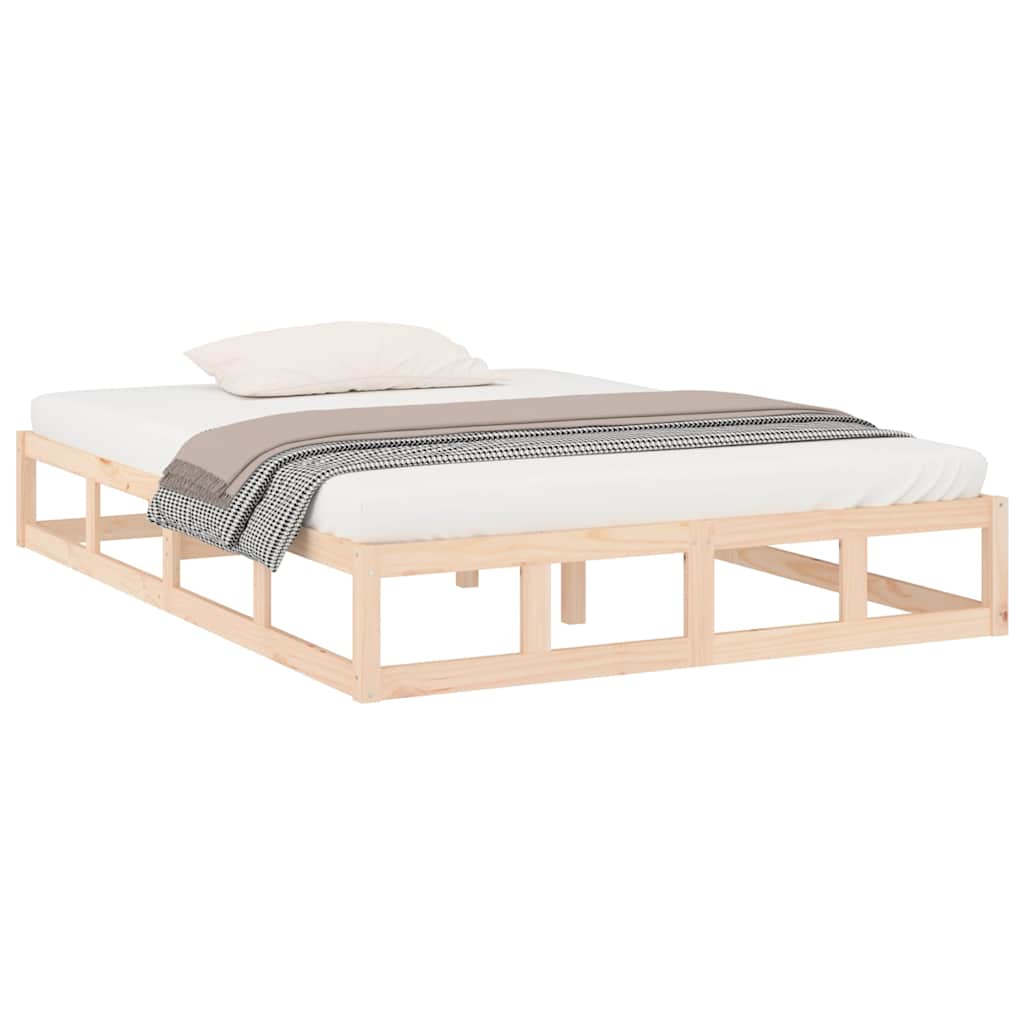 Bed Frame without Mattress Solid Wood Length 200 cm Natural 200 cm