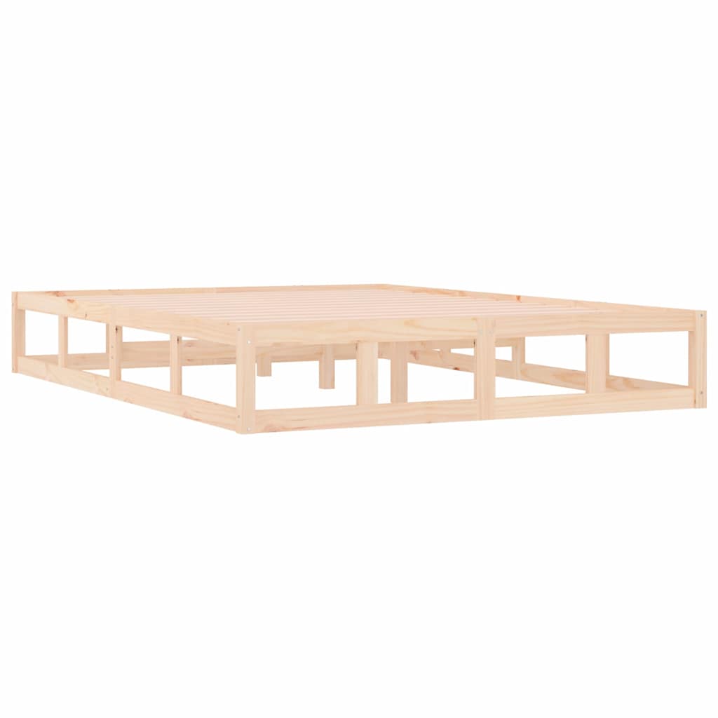 Bed Frame without Mattress Solid Wood Length 200 cm Natural 200 cm
