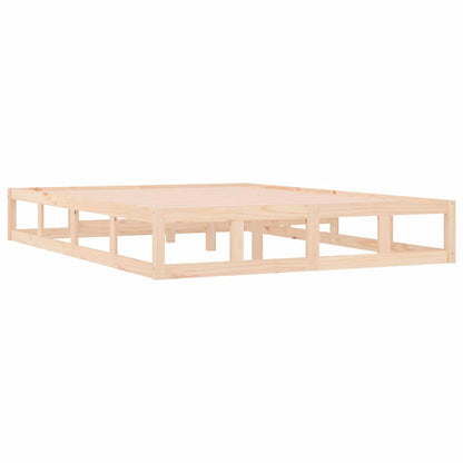 Bed Frame without Mattress Solid Wood Length 200 cm Natural 200 cm