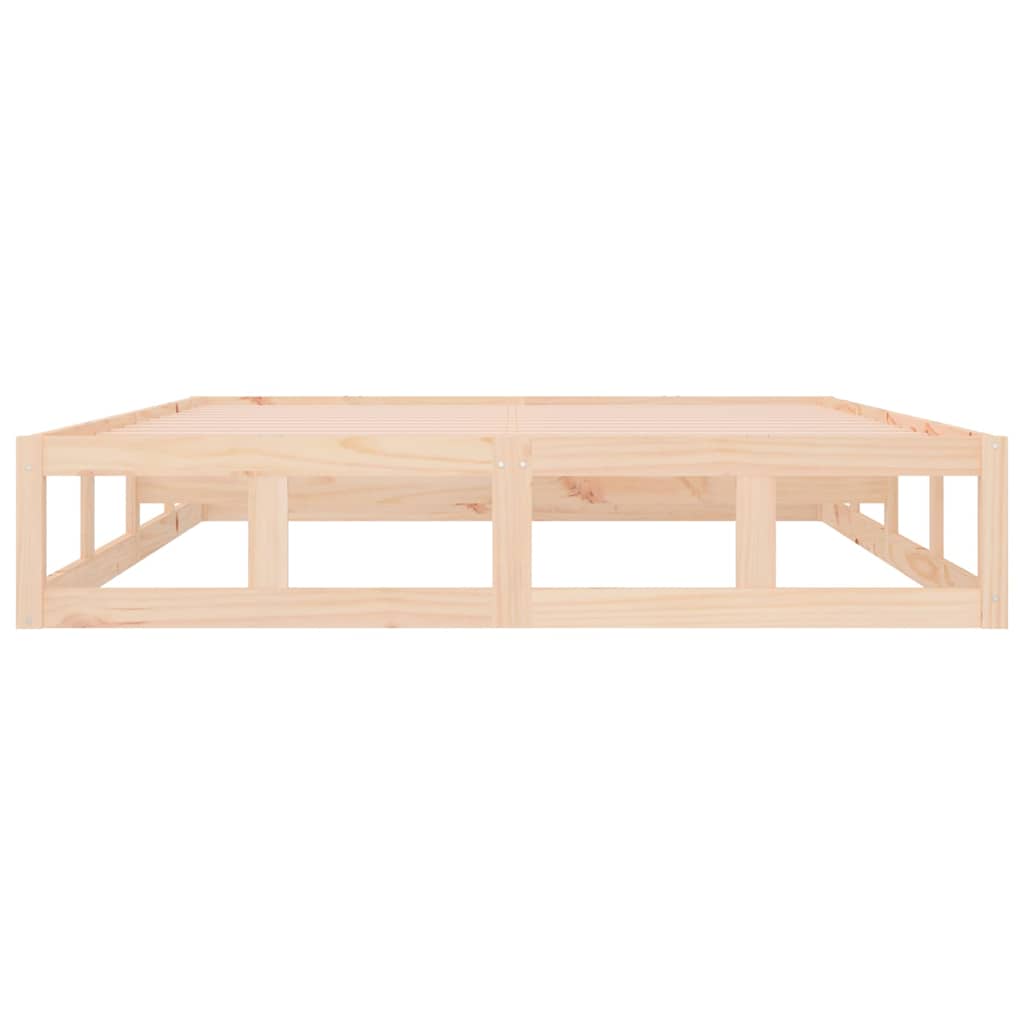 Bed Frame without Mattress Solid Wood Length 200 cm Natural 200 cm