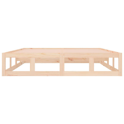 Bed Frame without Mattress Solid Wood Length 200 cm Natural 200 cm