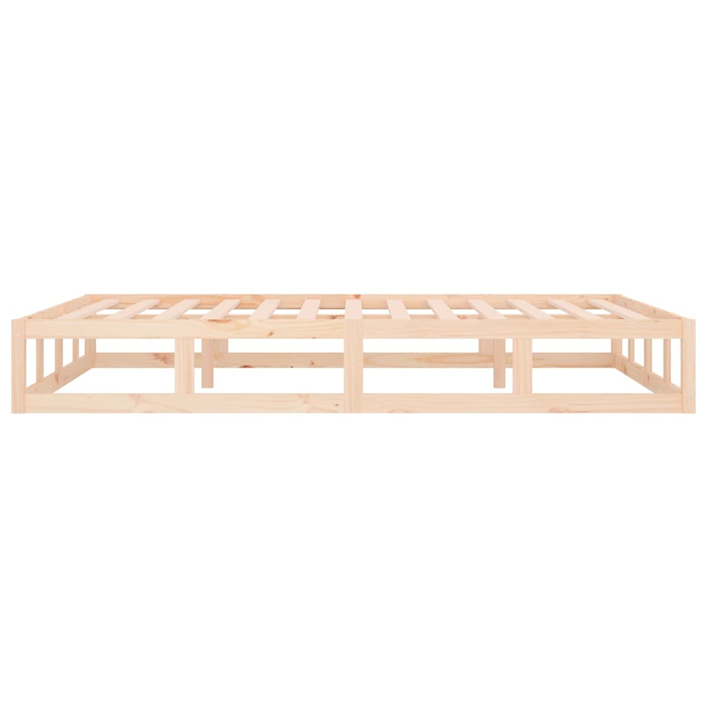 Bed Frame without Mattress Solid Wood Length 200 cm Natural 200 cm