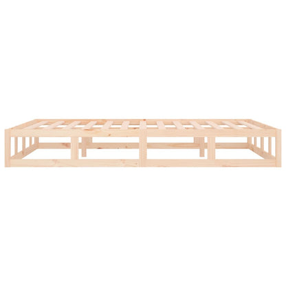 Bed Frame without Mattress Solid Wood Length 200 cm Natural 200 cm