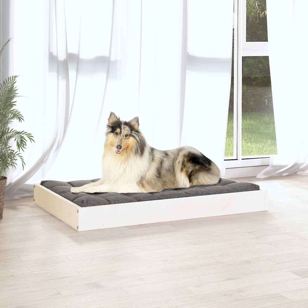 Dog Bed 51,5x44x9 cm Solid Wood Pine White