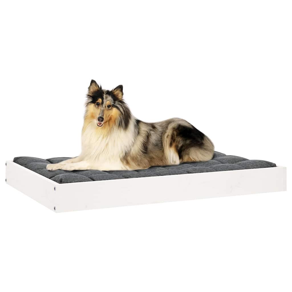 Dog Bed 51,5x44x9 cm Solid Wood Pine White