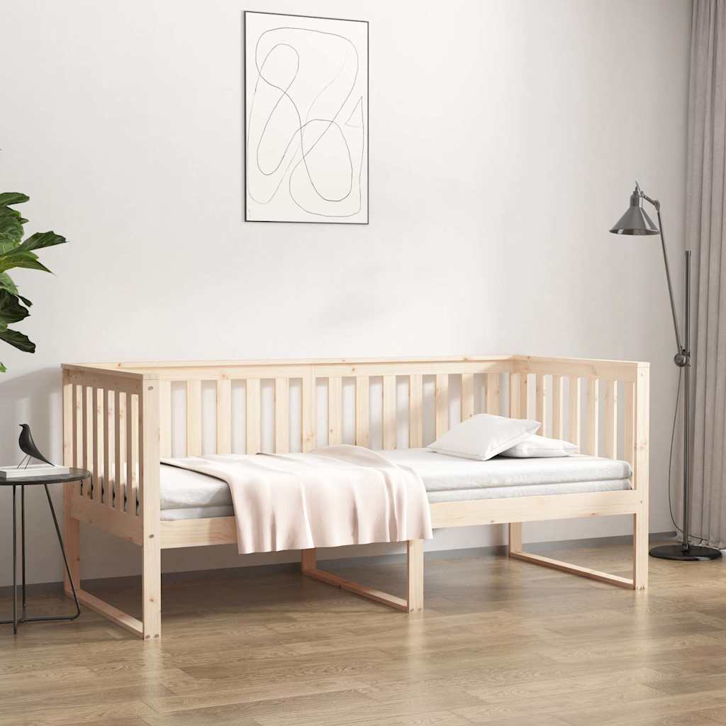 Day Bed without Mattress Solid Wood Pine Natural 90 cm 190 cm