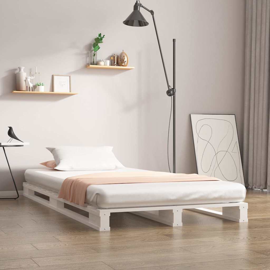 Pallet Bed without Mattress Solid Wood Length 200 cm White 100 cm