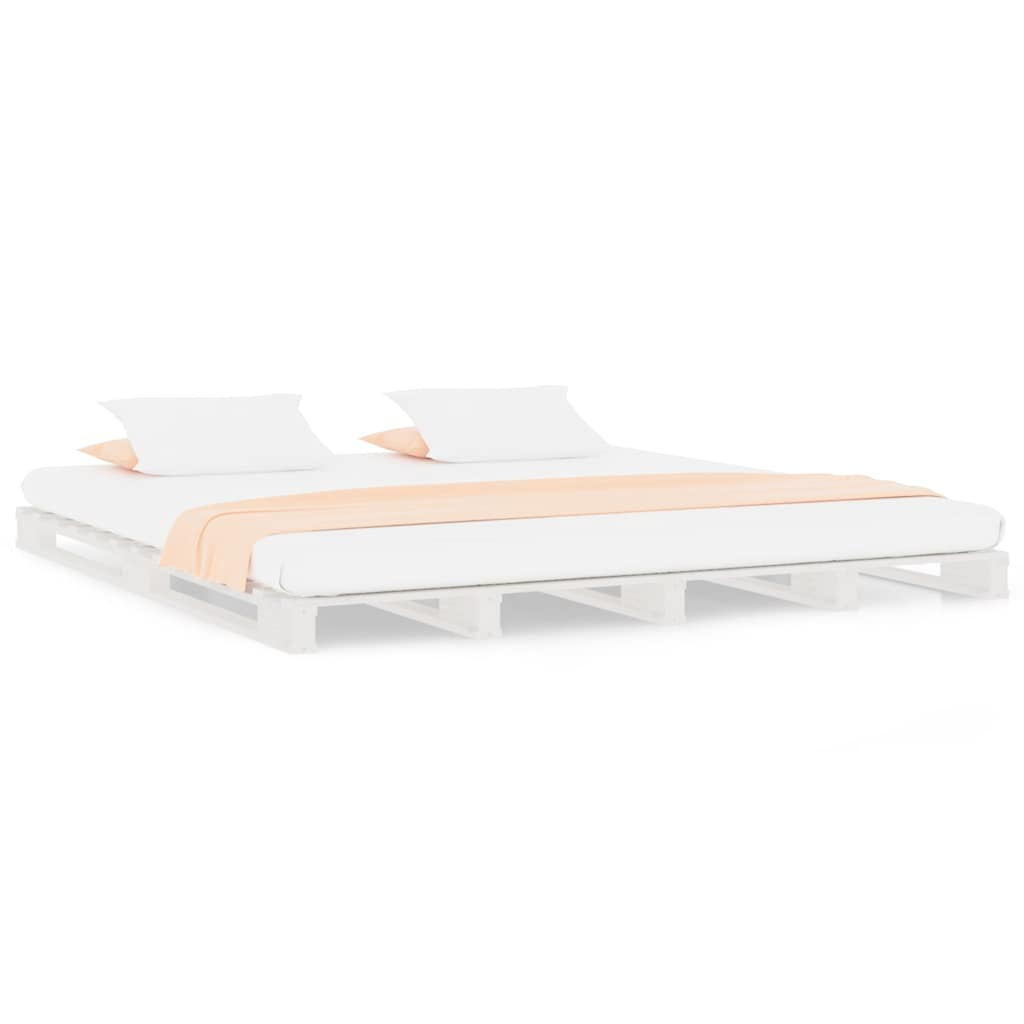 Pallet Bed without Mattress Solid Wood Length 200 cm White 140 cm