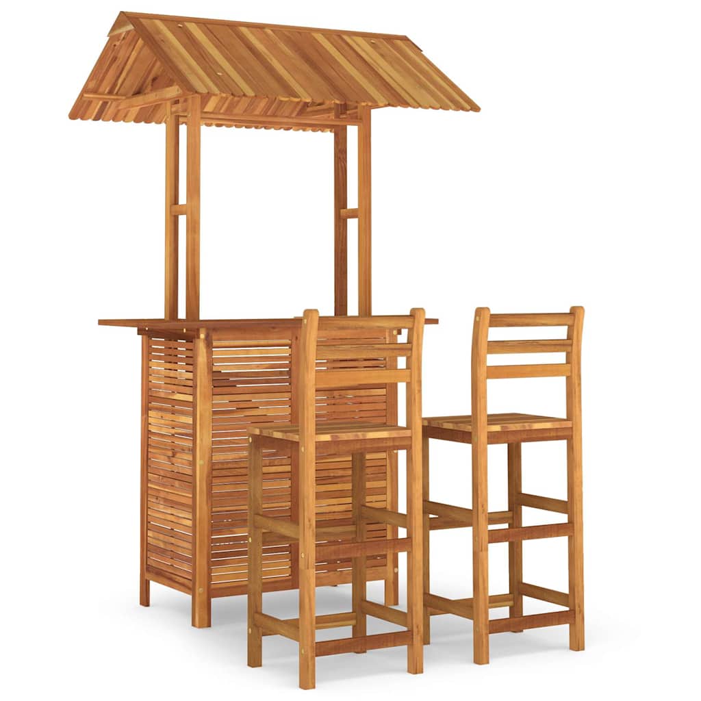 vidaXL 3 Piece Garden Bar Set Solid Wood Acacia 2