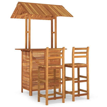 vidaXL 3 Piece Garden Bar Set Solid Wood Acacia 2