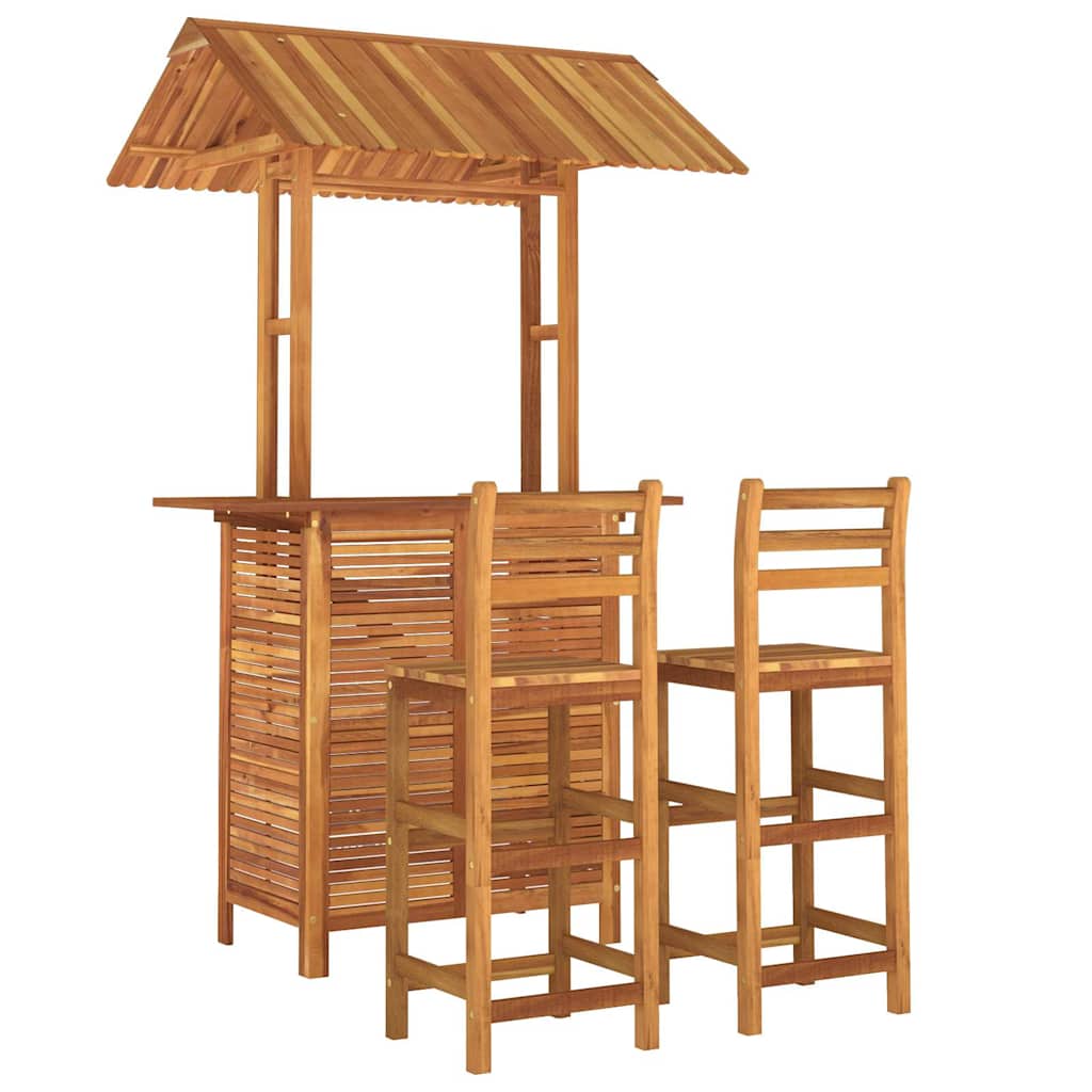vidaXL 3 Piece Garden Bar Set Solid Wood Acacia 3
