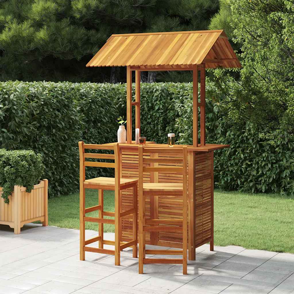 vidaXL 3 Piece Garden Bar Set Solid Wood Acacia 1