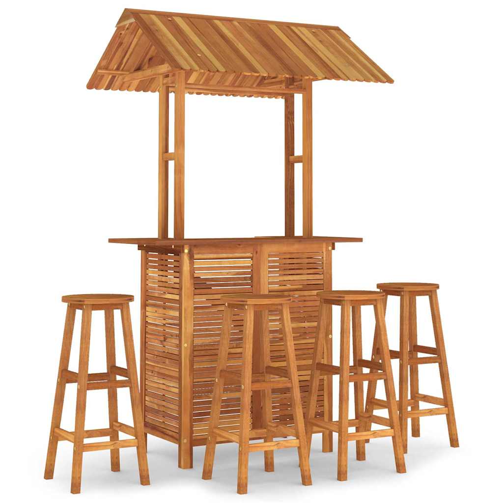 vidaXL 5 Piece Garden Bar Set Solid Wood Acacia 2