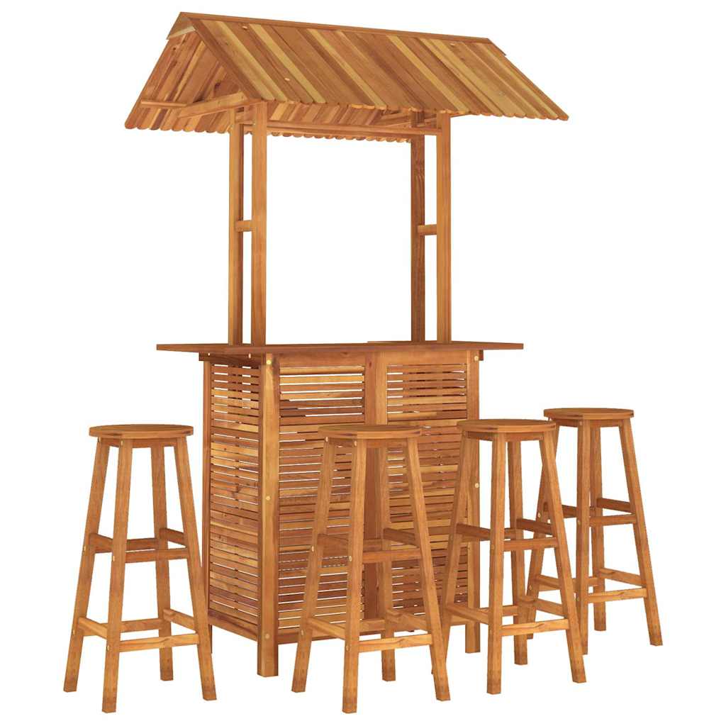 vidaXL 5 Piece Garden Bar Set Solid Wood Acacia 3