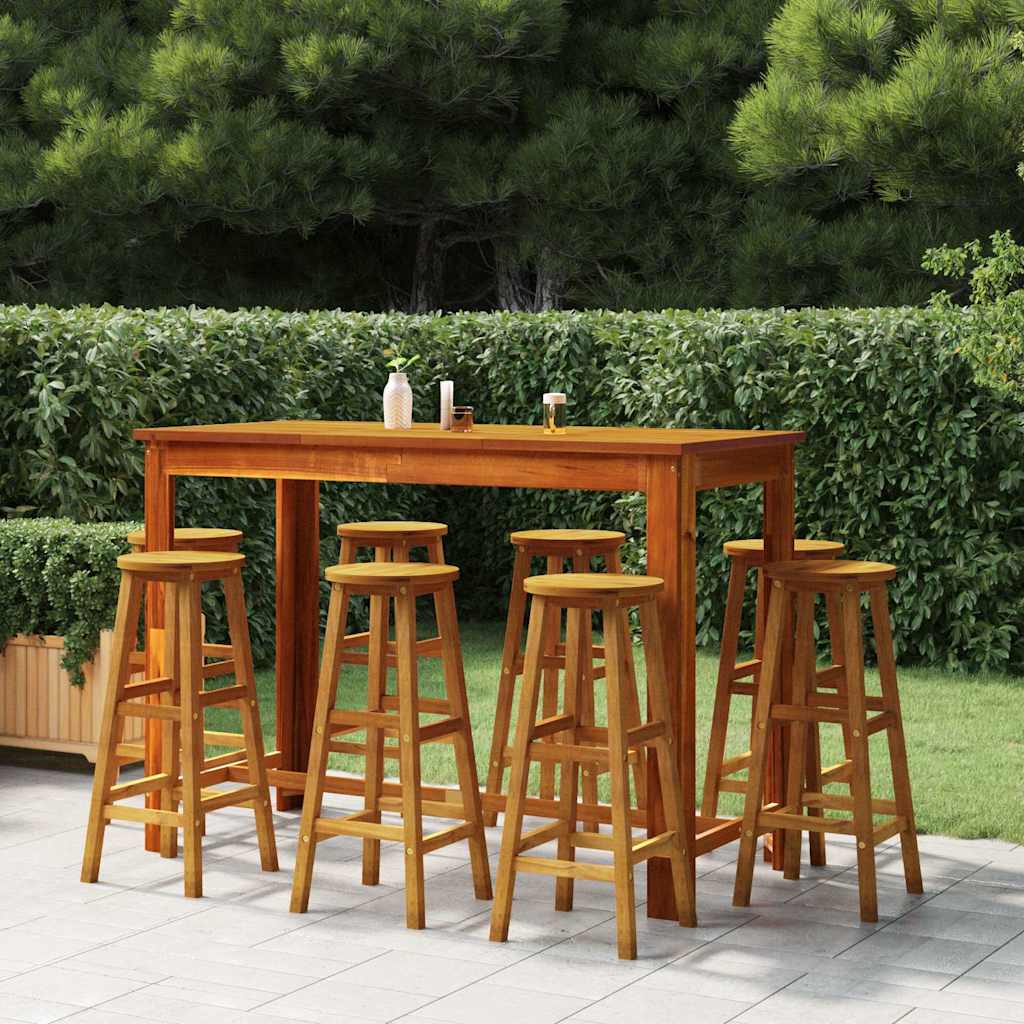 vidaXL 9 Piece Garden Bar Set Solid Wood Acacia 1