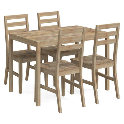 vidaXL 5 Piece Dining Set Solid Wood Acacia 2